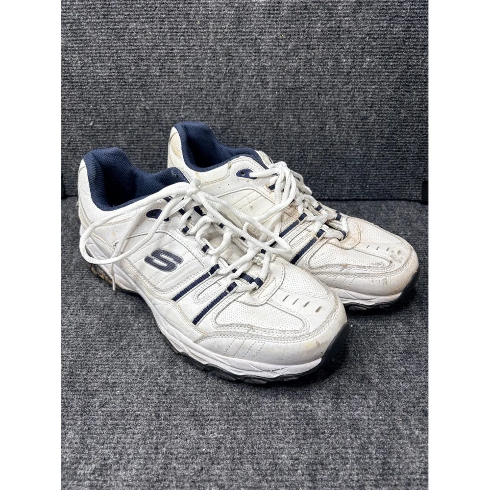 Skechers Mens M-Fit Memory Foam Training Sneakers White Navy 50122 Size 11